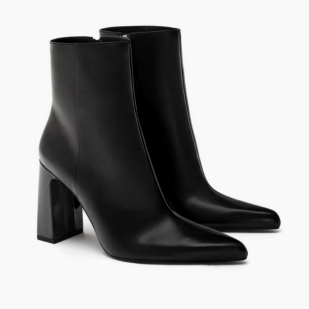 Zara 2019 black heeled ankle booties